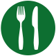 Green silverware icon