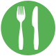 Green silverware icon
