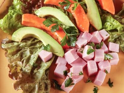 Ham Avocado and Papaya Salad with Citrus Splash Recipe