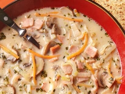 Mushroom Barley and Ham Soup Recipe