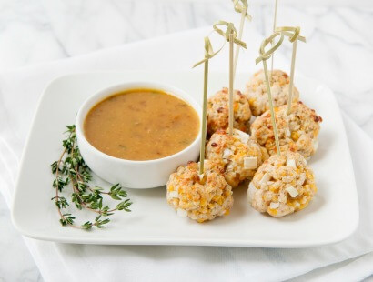 Sausage Meatballs with Apricot Mustard Dipping Sauce