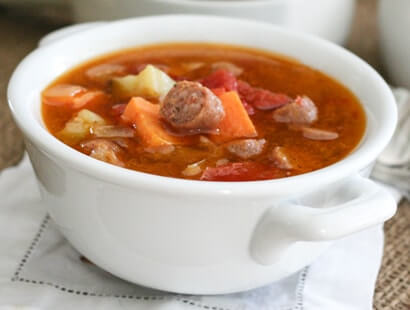 Roasted Vegetable and Sausage Soup Recipe