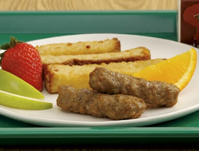 Jones Breakfast Sausage Links On a School Lunch Tray