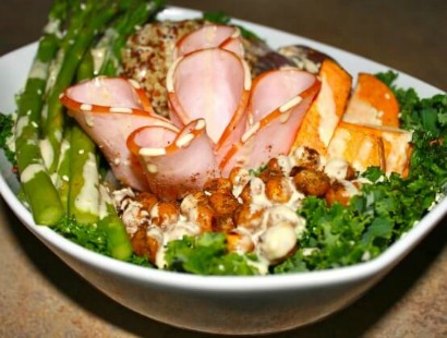 Roasted Veggie & Ham Protein Bowls